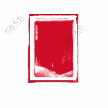 红色方形装饰印章图案2