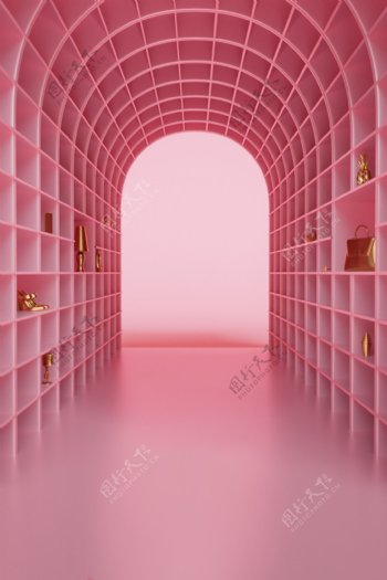 粉红色的格子空间