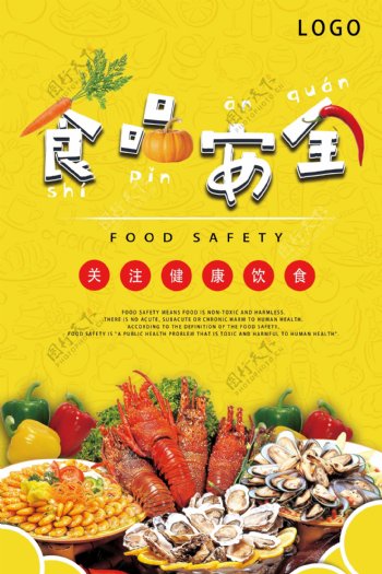 01食品安全注意饮食关注健康海报