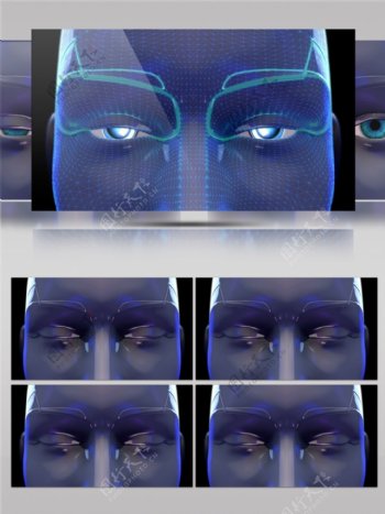 蓝光虚拟人脸视频素材