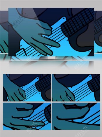 蓝光摇滚吉他视频素材
