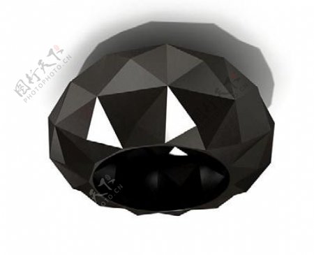 创意黑钻石吸顶灯3d模型