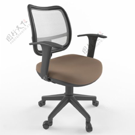 棕色网背舒适办公椅3d模型