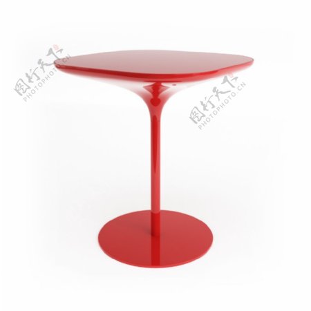 红色简约塑料桌子模型素材