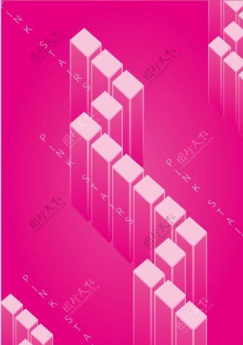 粉色矩形楼梯海报