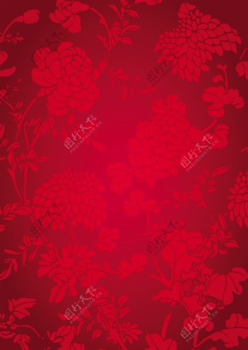 红色中国传统纹理背景矢量