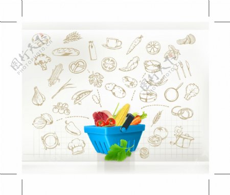 厨房厨具与食材食物相关矢量素材