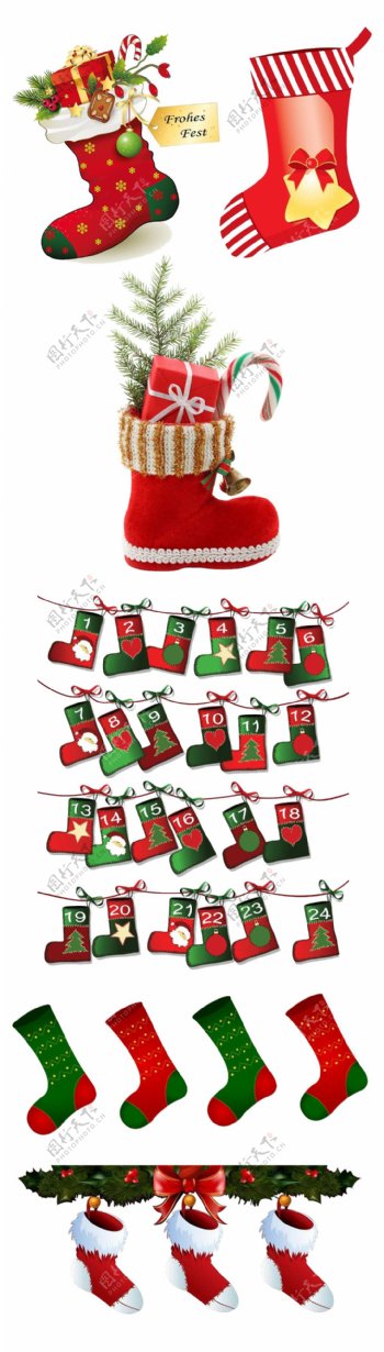 圣诞元素圣诞鞋圣诞袜子冬季促销