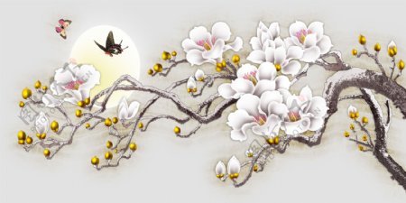 中式植物花朵画