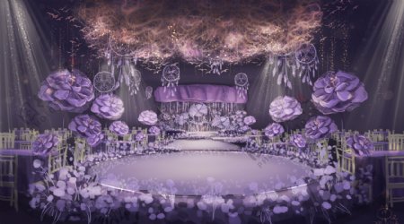 淡紫色室内捕梦网婚礼