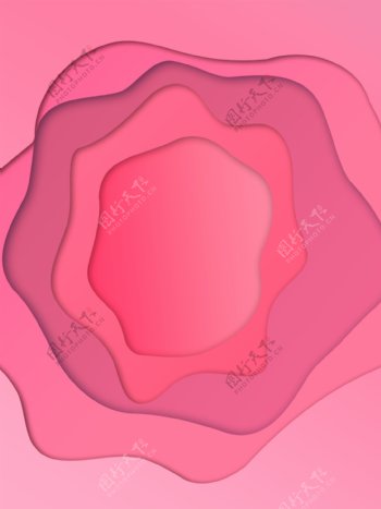 粉色剪纸分层风格h5广告背景
