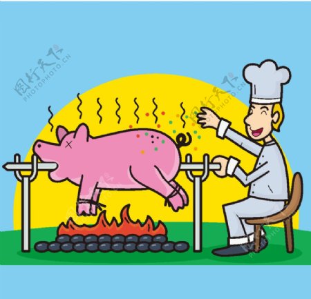 猪年矢量卡通猪
