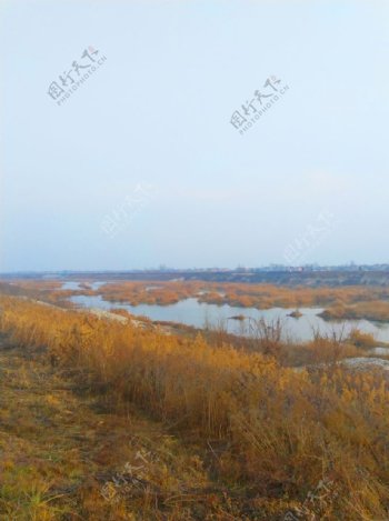 深秋时节的大河风景