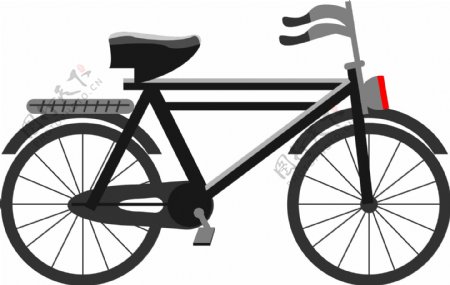 原创矢量卡通简约老式自行车素材