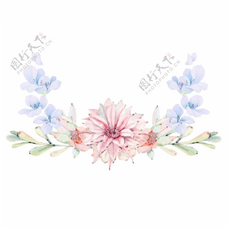 粉色花朵装饰卡通透明素材