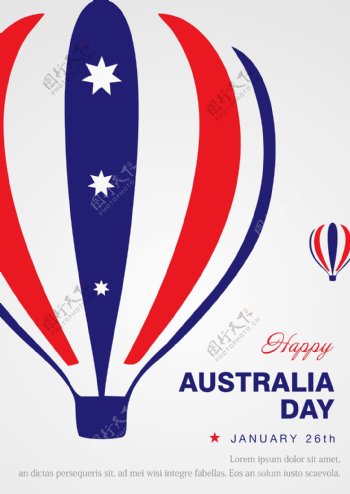 灰色愉快的热的气球澳大利亚天海报