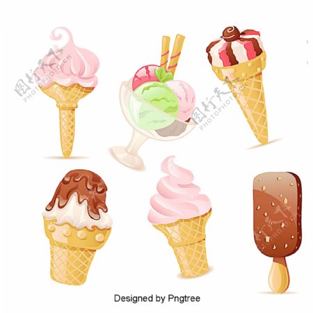 卡通冰淇淋甜点