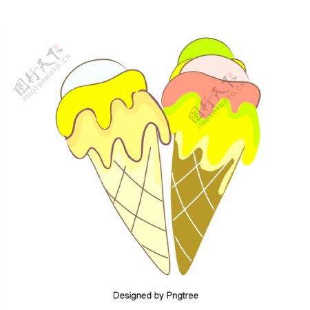 卡通手绘甜点冰淇淋