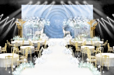 蓝色舞台婚礼效果图