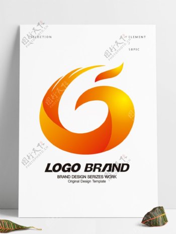 矢量创意红黄凤凰logo公司标志设计