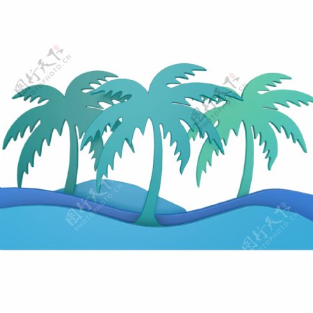 海滩椰子树装饰元素