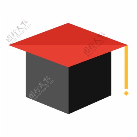 红黑色的毕业帽子