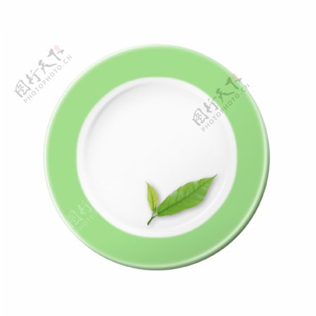 盘子实物瓷盘彩色绿色装饰盘