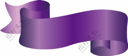 紫色的漂浮丝带插画