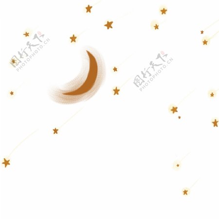月亮和星星卡通png素材