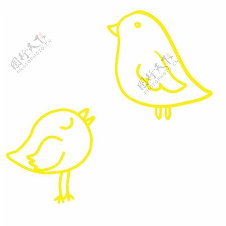 卡通可爱黄色的小鸟