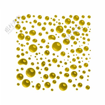 透明质感黄色水滴元素