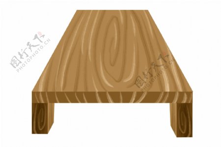 木质桌子卡通插画