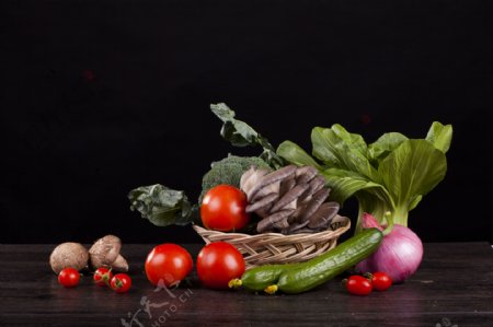 新鲜蔬菜组合摄影图