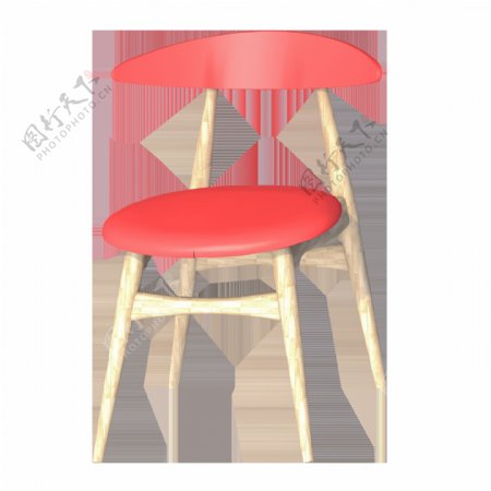 3D红色家装靠背椅