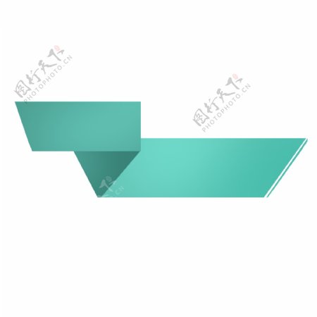 青色折叠折纸标题框