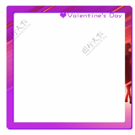 情人节紫色正方形创意边框