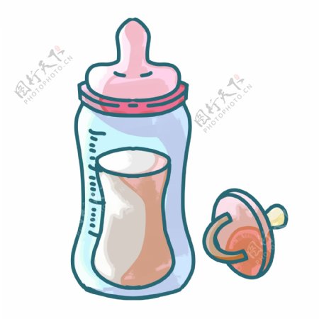 奶瓶瓶子卡通插画