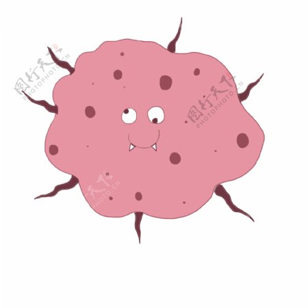 粉色细菌卡通插画