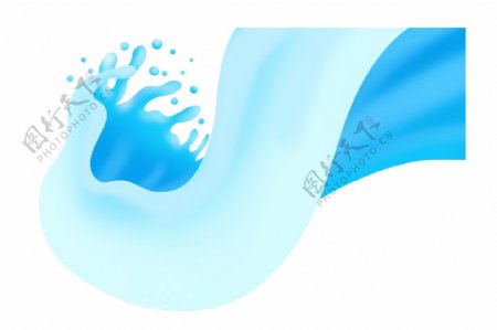 蓝色液体飞溅插图
