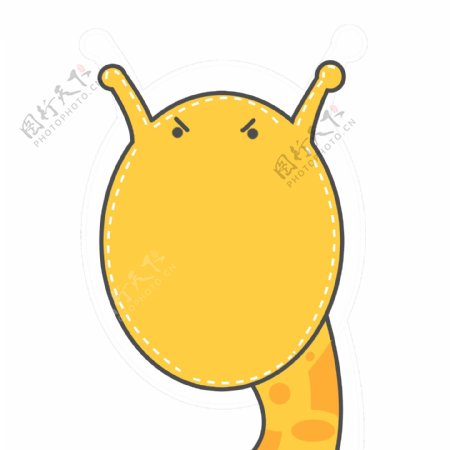 黄色的长颈鹿报框插画