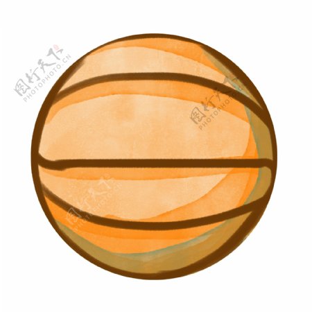 红色的圆形篮球插画