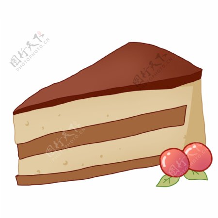 三角形蛋糕卡通插画