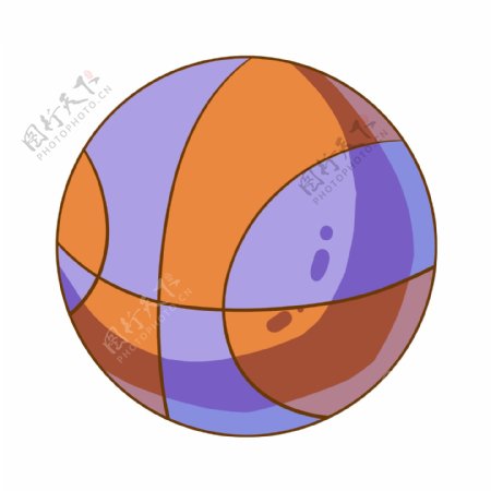 紫色的圆形篮球插画