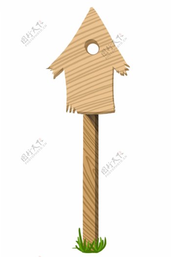 公园木质小房子插图