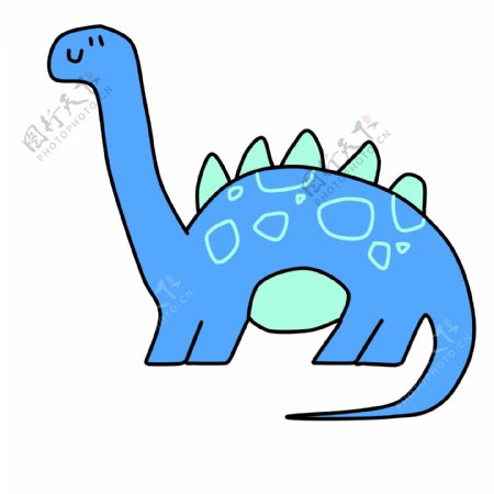 蓝色的长颈龙插画