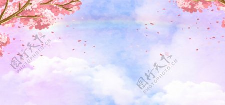 38妇女节梦幻浪漫文艺蓝色banner