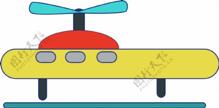 卡通可爱玩具飞机矢量图