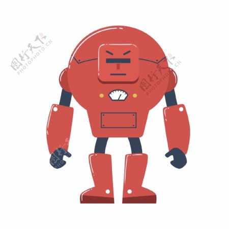 卡通红色的机器人矢量素材