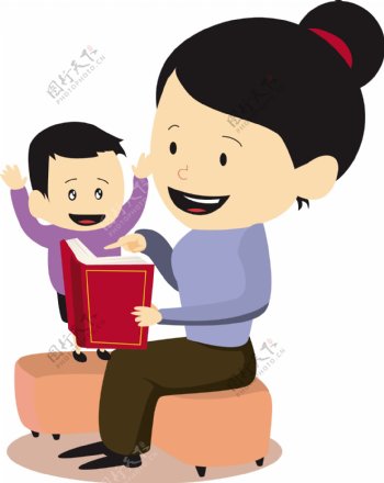 阅读日妈妈和孩子一块看书