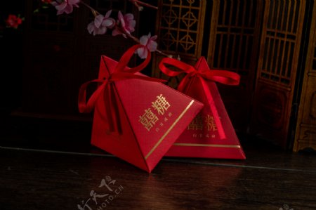 喜庆婚庆婚礼喜糖盒三角糖盒15